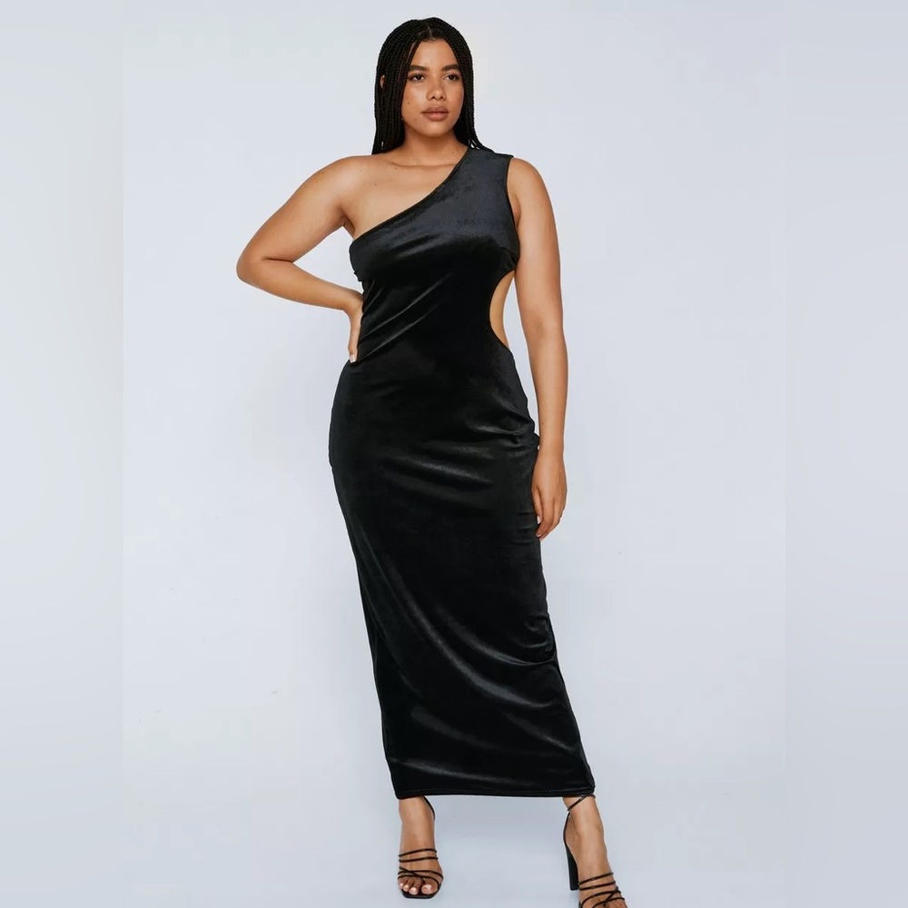 Like new Nasty Gal Cut Out Back Maxi Dress black size 14